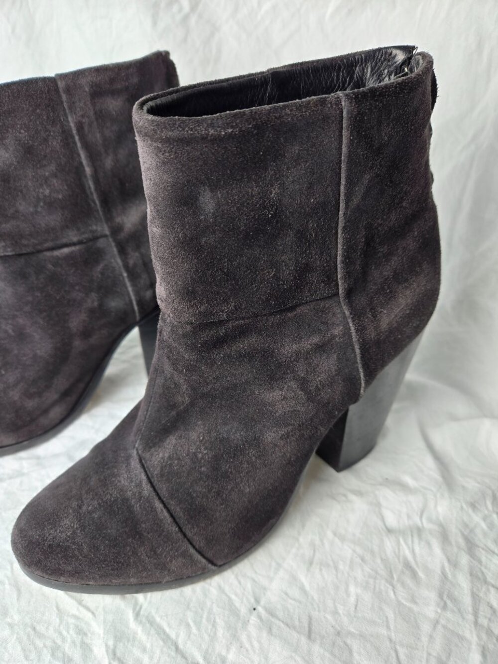Rag & Bone Newbury Suede Ankle Boots Asphalt Made in Italy EU 37 (~US 6.5-7) - Picture 3 of 12